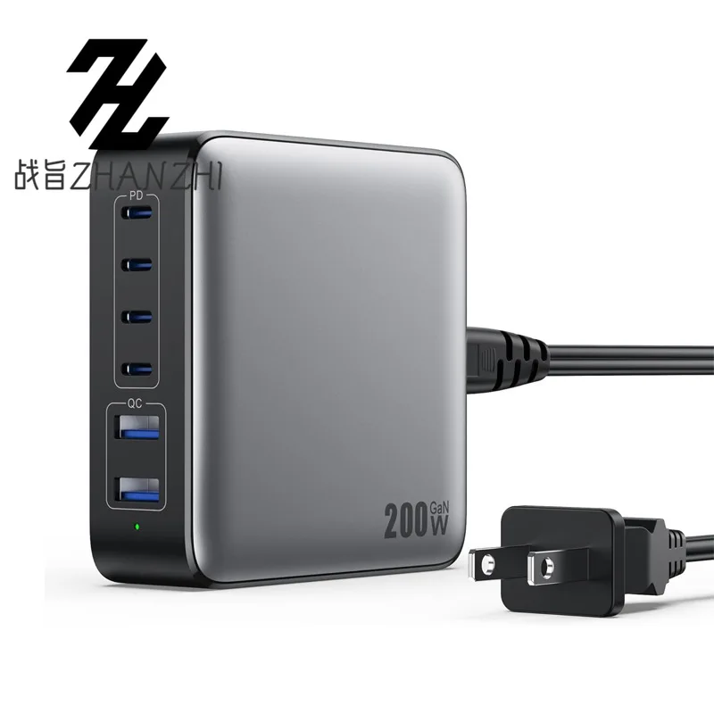 200W Galliumnitride Oplader 20V5A High Power Mobiele Telefoon Tablet Notebook Universele Desktop Laadstation 200W