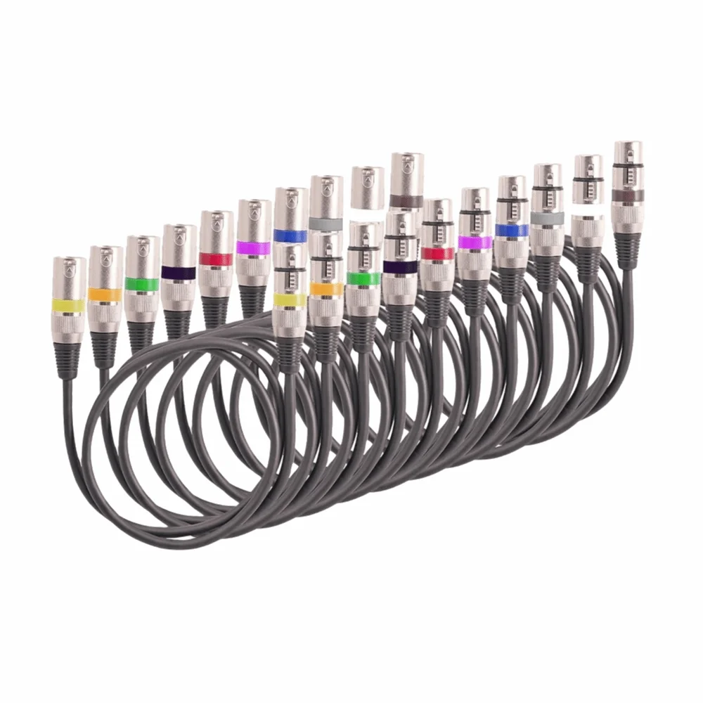 10pcs Colorful XLR Cable Balanced Audio Cable Noise Free Cable Microphone Speaker Cord Microphone Patch Cable Live Sound System