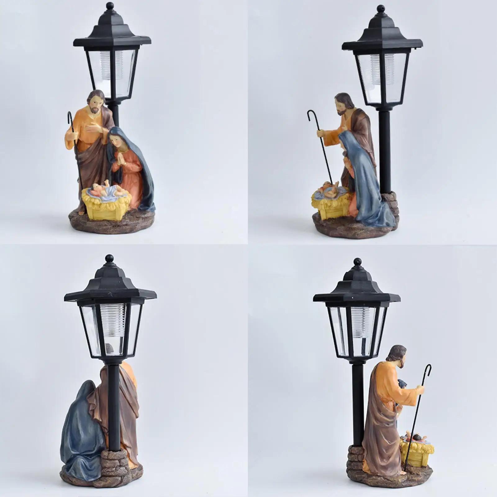 Outdoor Nativity Scene Solar Lanterns Ornament Jesus Garden Lanterns Solar Powered Lights Nativity Scene Ambient Lighting Decor