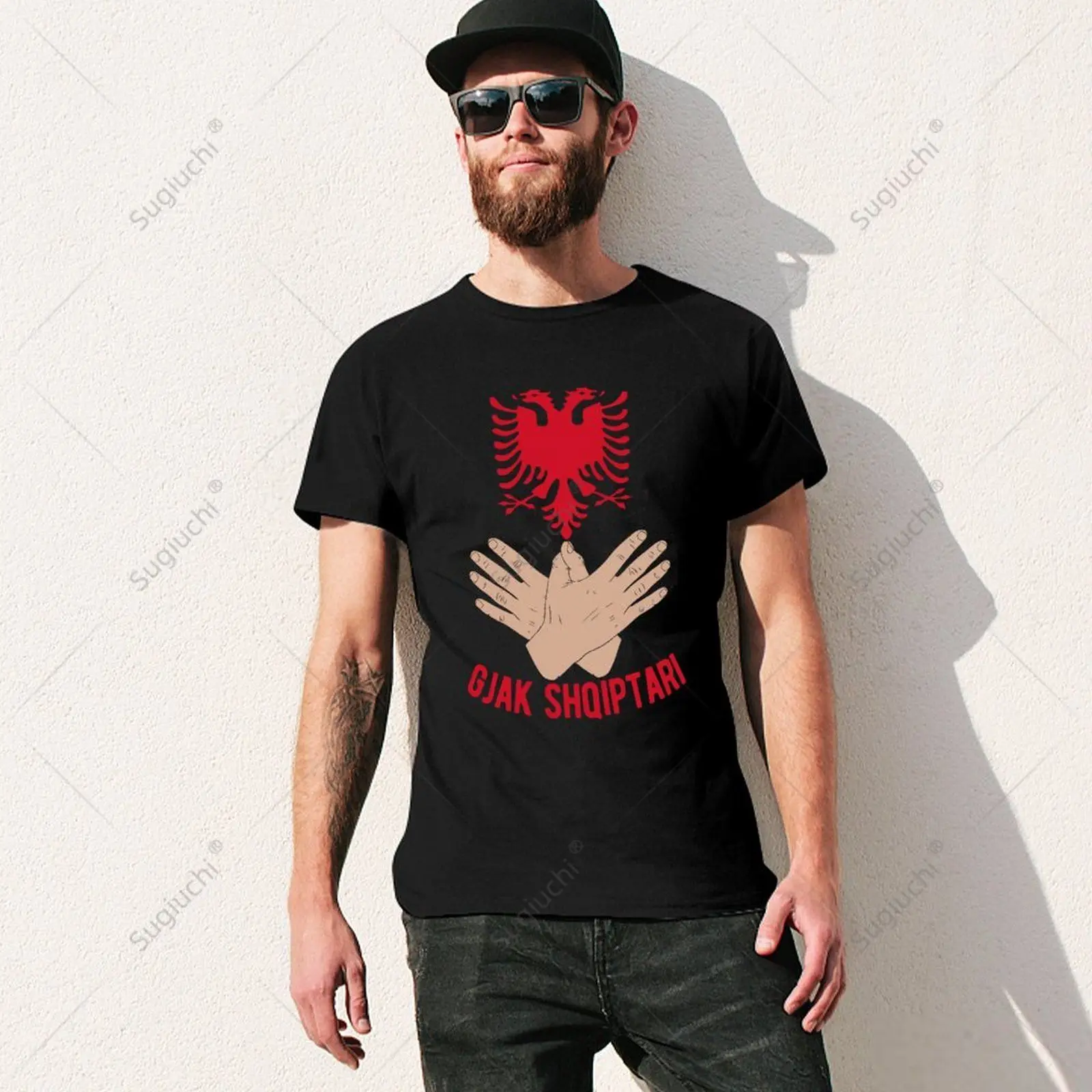 Unisex Men Albania Kosovo Eagle Albanian Flag for Albanians Tshirt Tees T Shirts Women Boys 100% Cotton T-Shirt