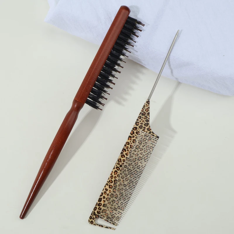 1/2-Piece Set Of Pointed-Tail Comb + Massage Comb, Nylon Massage Needle Comb, Smooth Hair, Suitable For Hair Salons And Families