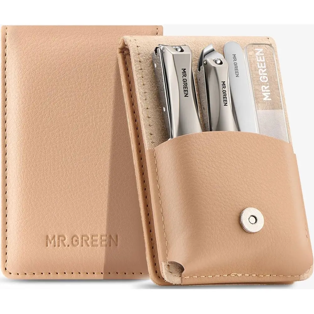 

Набор для ухода за ногтями из 4 предметов: кусачки для ногтей с защитой от разбрызгивания, пилка и пинцет, премиальный дорожный набор для мужчин и женщин