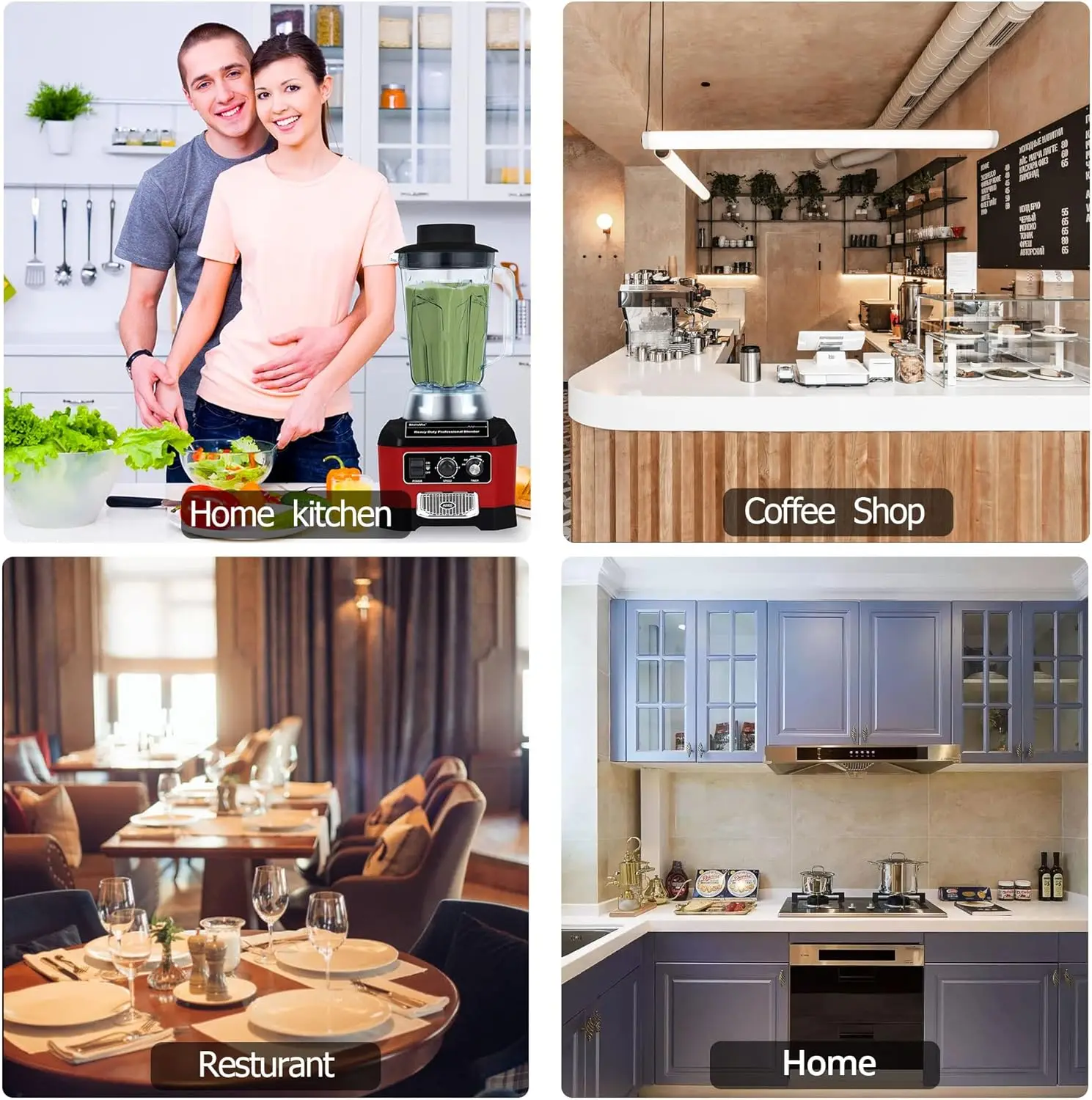 خلاط تجاري شديد التحمل، خلاط مطبخ احترافي بقدرة 2200 وات 60 أونصة للعصائر والمخفوقات والثلج والفواكه المجمدة، جاف اختياري