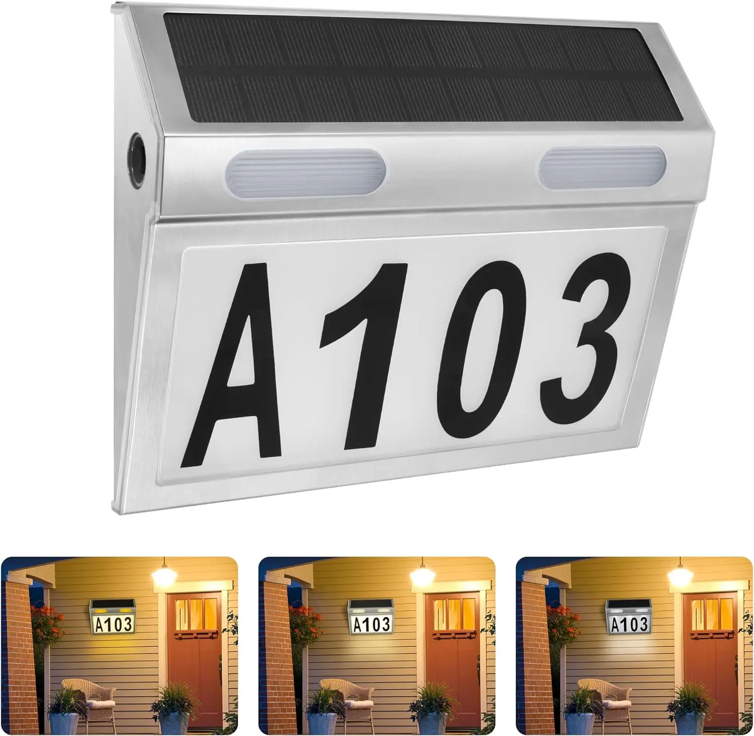 

Solar House Numbers Plaque Light LED Illuminated Address Sign 3 Modes LED House Numbers for GardenOutside Courtyard Streets