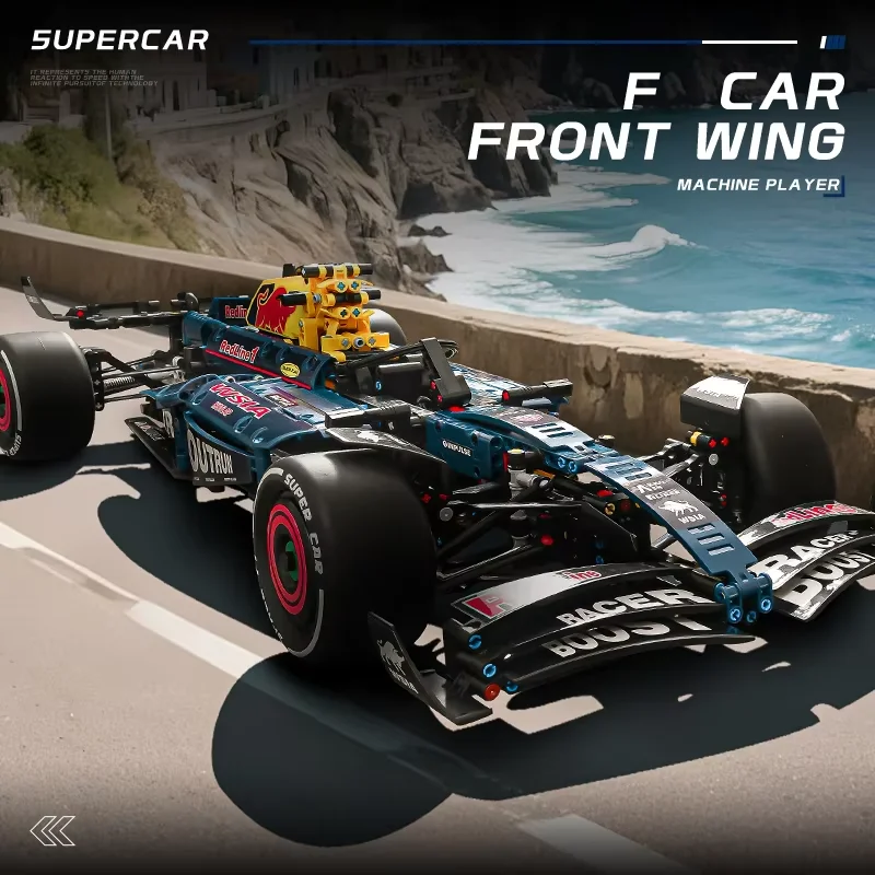 التقنية RB20 F1 سباق السيارات 1390 قطعة بناء عدة 1:8 مقياس تحصيل مجموعة أصيلة مفصلة بناء نموذج عرض ديكور اللعب