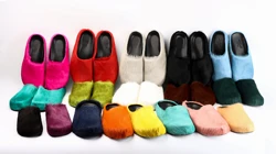 Real Leather Fur Slippers Men Luxury Flat Solid Color Horse Hair Round Toe Covered Toe Shoes Woman Designer Brand Casual Shoes