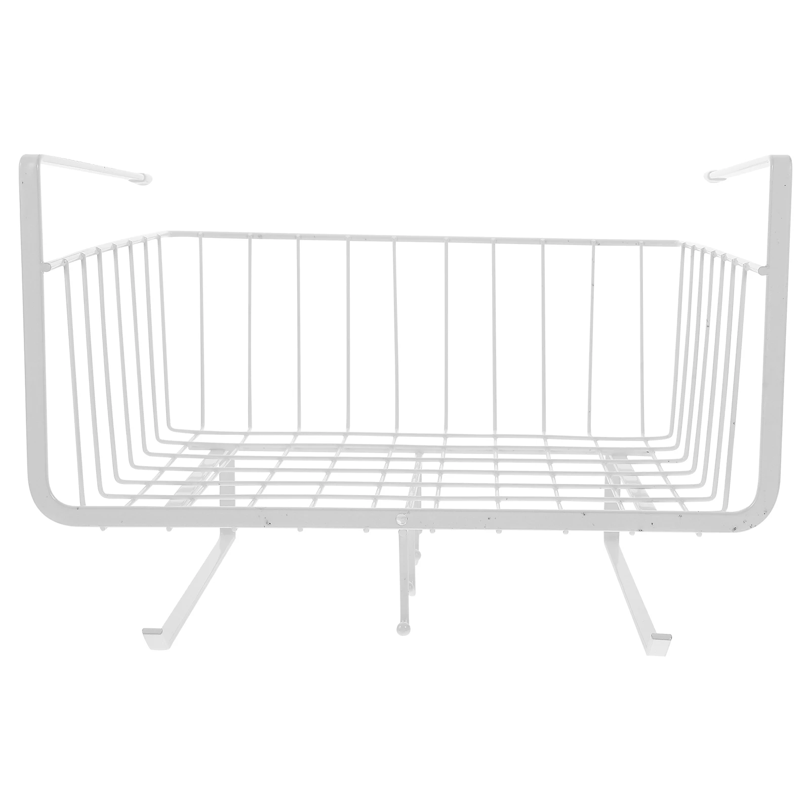 

Cabinet Hanging Basket Storage Wire White Carbon Steel Office Under Shelf Multipurpose Kitchen Organizer Pantry Holder