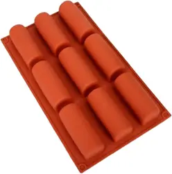 9-Hole Semi-Cylindrical Cake Mold Silicone Mousse Pastry Jelly Molds Cake Mold Baking Accessories for Baking Silicone Soap Molds