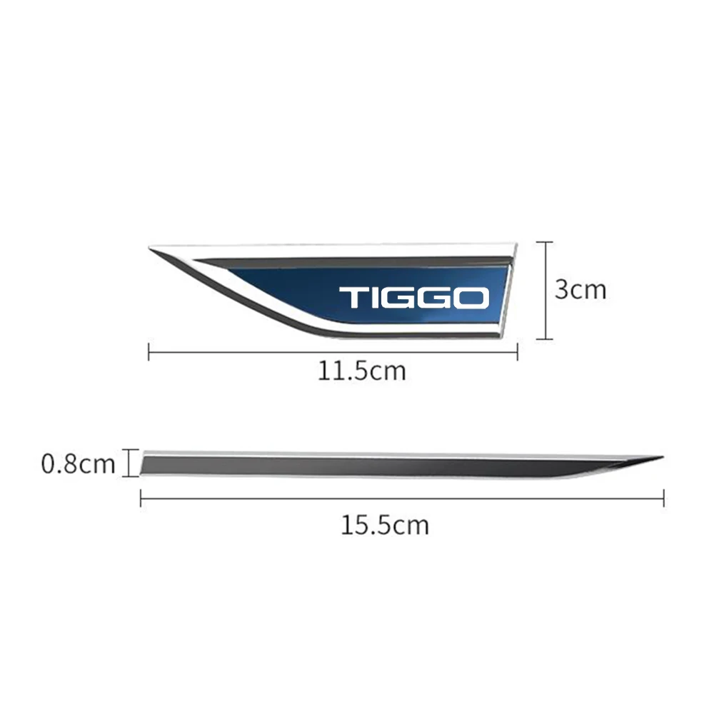 2pcs Metal Car Stickers Modified Body Fender Emblem Badge Decals Trim Car Styling for CHERY TIGGO 3 4 5 7 PRO 8 Auto Accessories