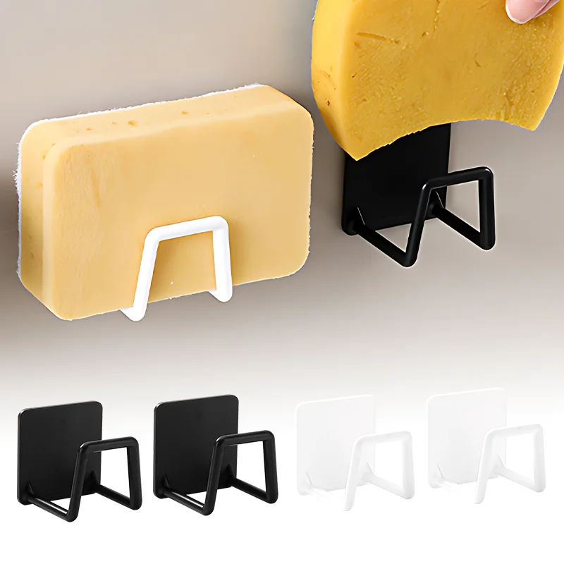 Kitchen Sponges Holder plastics Self Adhesive Storage Holder Strong Adhesive Wall Hook Durable Bathroom Towel Robe Holde