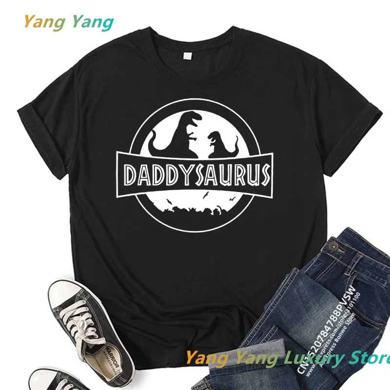 Stylish DAD&MOM&SON&DAUGHTER Matching Cotton T-shirts, Casual Dinosaur Summer Women Men Cotton T shirt Top Men Family Clothes