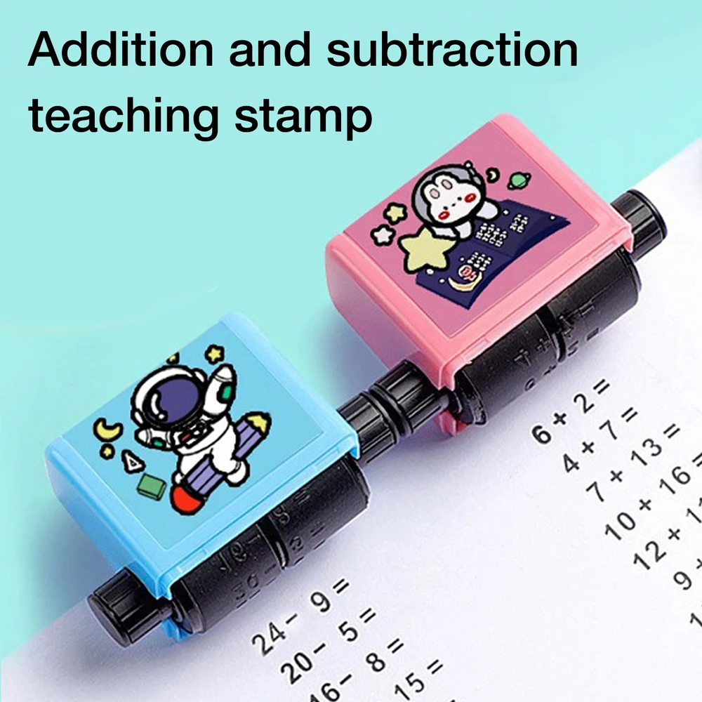 Educational Math Roller Stamp Adjustable for Kids Learning Addition Subtraction Practice Tool Home Schooling Gift Durable