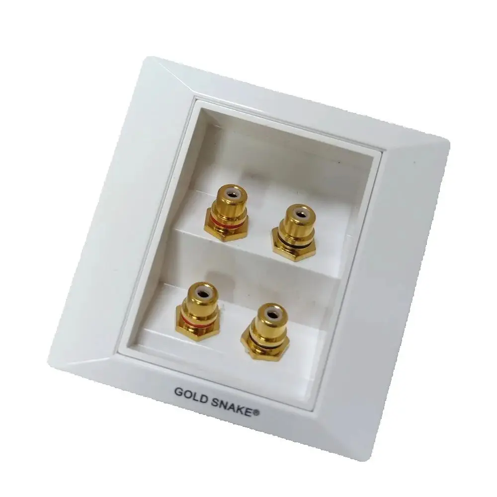 4 Position RCA Socket Speaker Panel Box Audio Panel Socket Gold Plated Terminal Outlet 86 Size