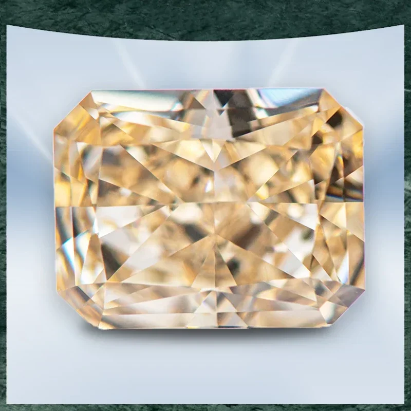 

Q-Cubic Zirconia Crushed Ice Cut No Certificate Rectangle Shape Light Champagne Color Charms Beads Diy Jewelry Making Material