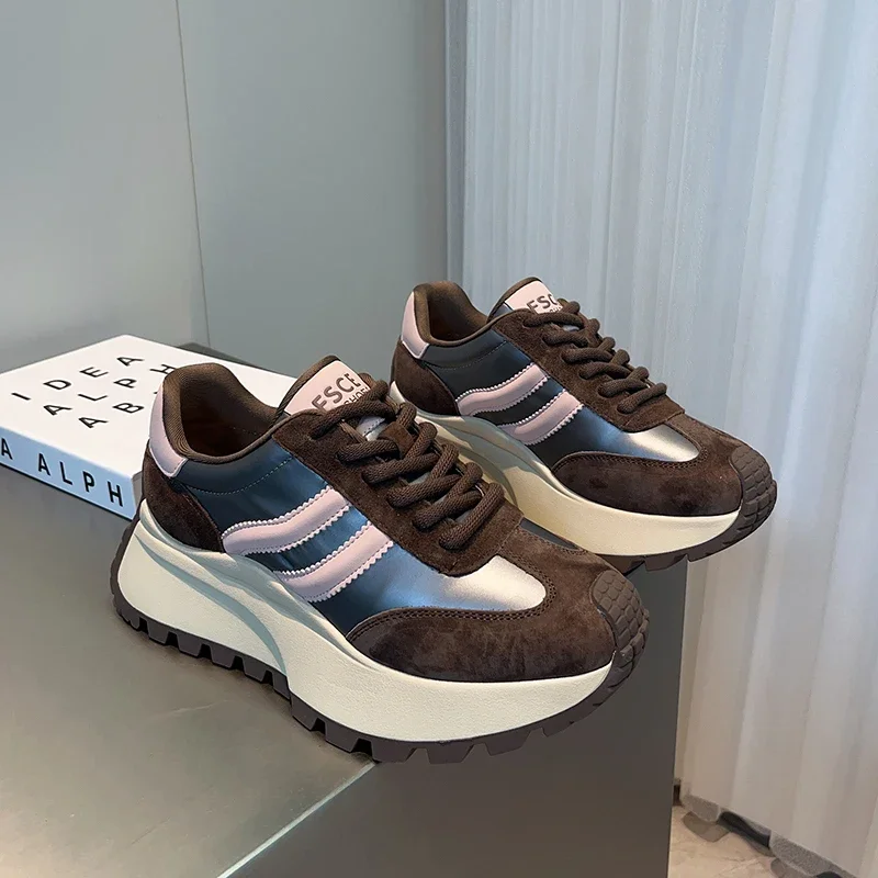 YIMIAOYU Forrest Gump-Schuhe aus Leder mit dicken Sohlen für alle Jahreszeiten, bequeme und lässige Schuhe