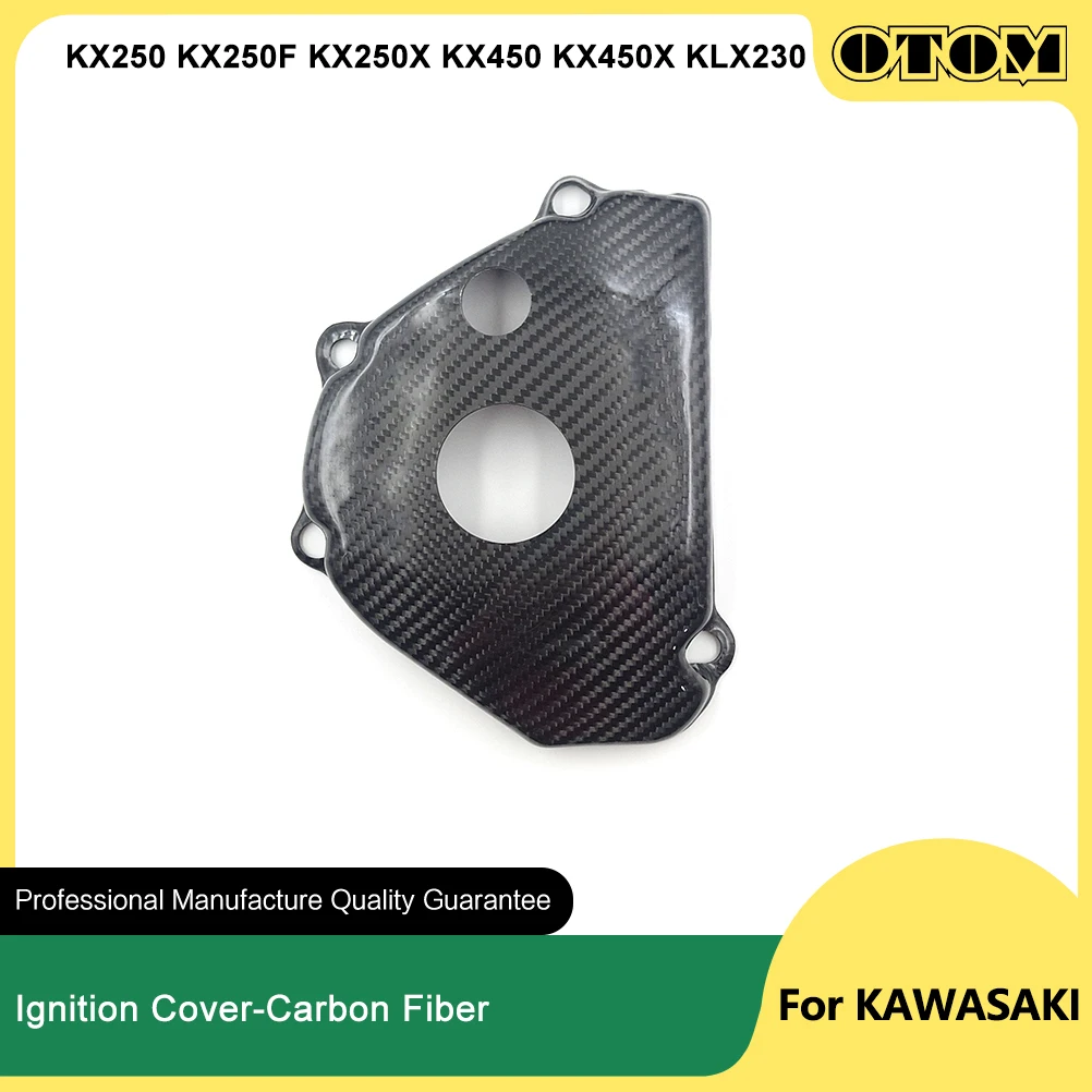

OTOM 2013-2022 Motorcycle Ignition Cover Guard Carbon Fiber Protector For KAWASAKI KX250 KX250F KX250X KX450 KX450X KLX230 Bikes