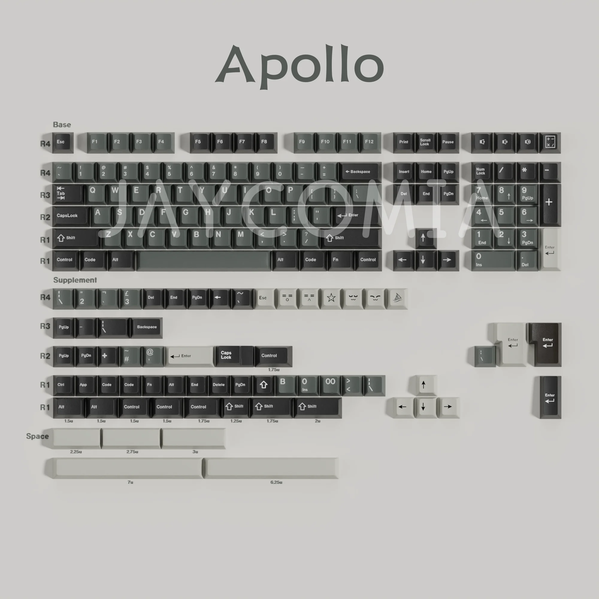 gmk apollo keycaps para teclado mecanico material pbt perfil cereja iso ansi 7u layout de alice double shot grande grupo 75 01