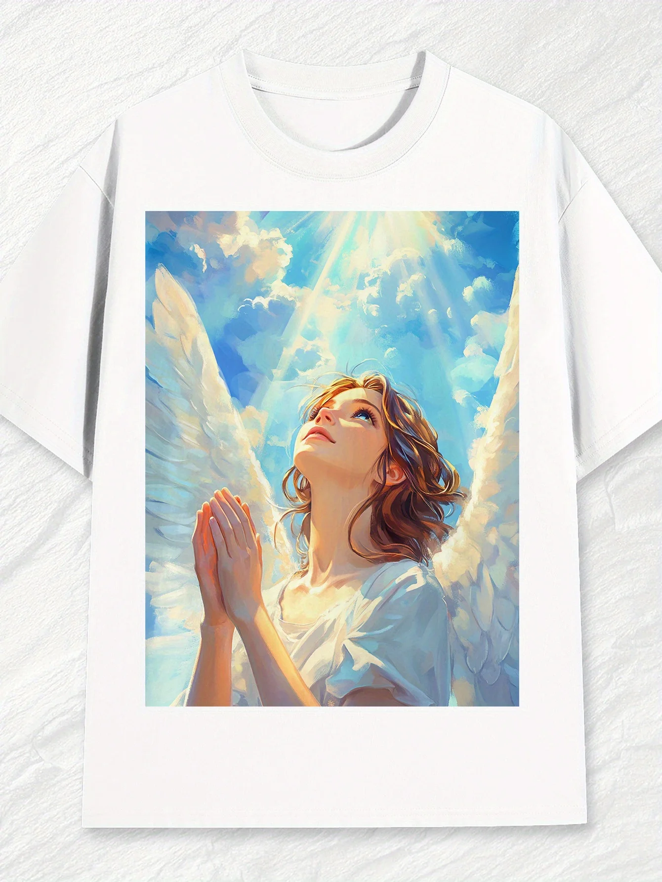 Sky Art Graphic Print Summer Men's and Women's Short Sleeved T-shirt Casual Loose Outdoor Street Fashion Clothing Sports