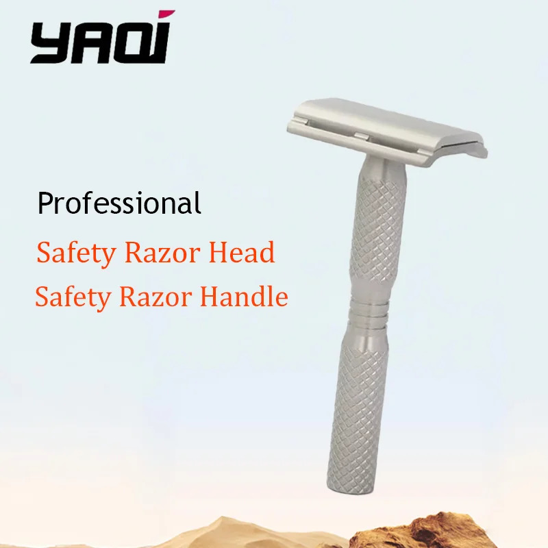 

YAQI Ghost Cross Grain Pattern Safety Razor — ультралегкий мужской инструмент для бритья премиум-класса с титановой матовой отделкой