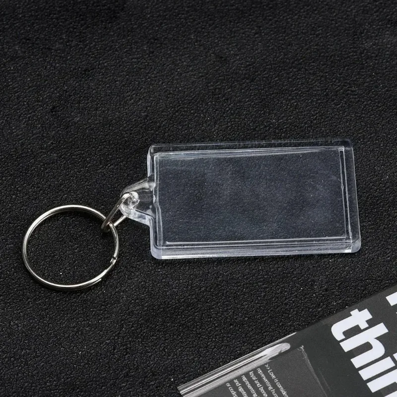 Transparent Photo Frame Keychain Tassels Snap-In Custom Insert Photo Acrylic Blank Keyring Clear Blank Picture Pendant