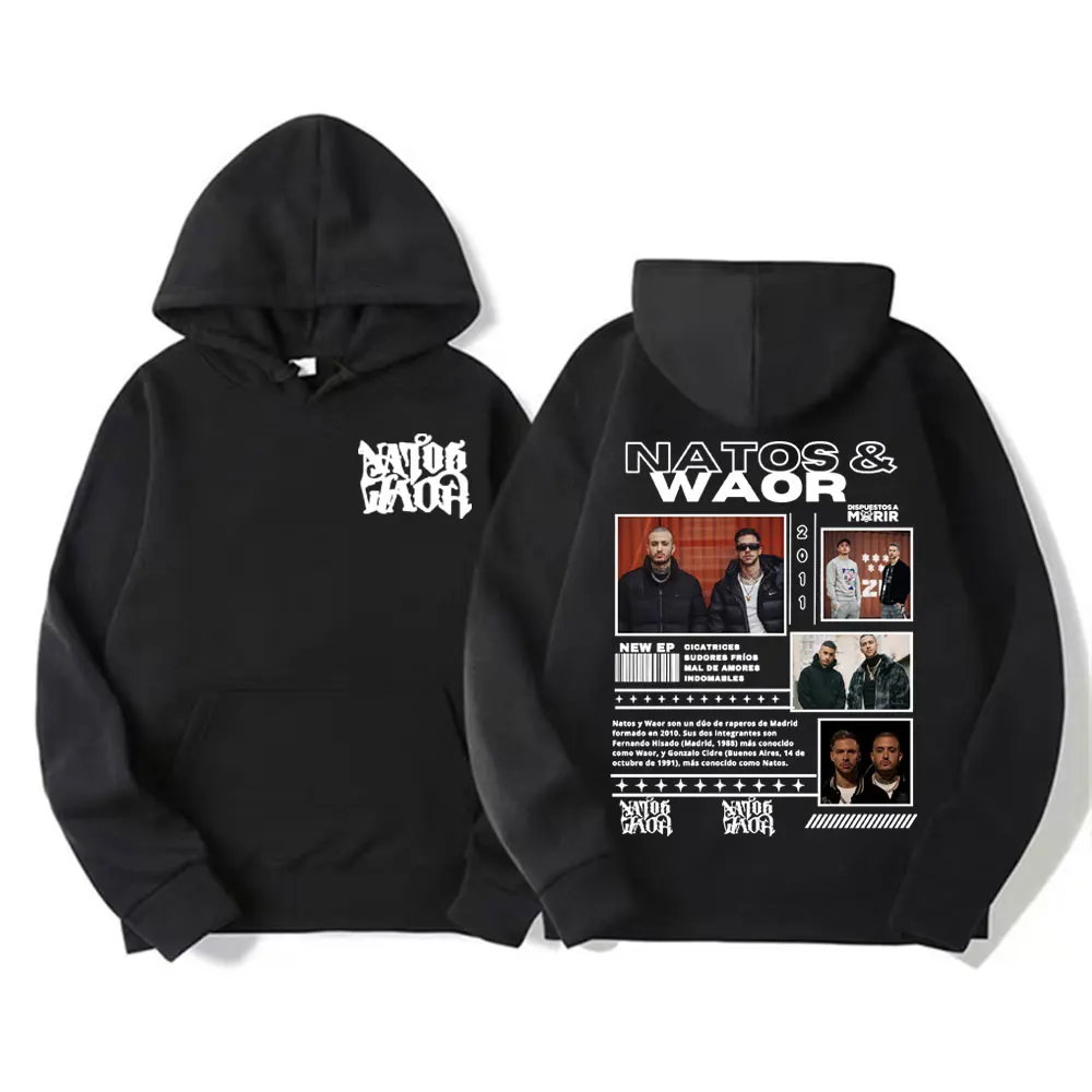 Rapper Natos Waor Music Album 2025 Tour Hoodies Men Women Harajuku Hip Hop Streetwear Sweatshirts Casual Fleece Oversized Hooded