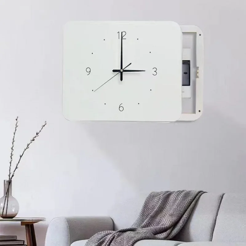 Wall Clock Modern Design Home Decor Electric Meter Box Covering Wall Clocks Living Room Decoration Mute Digital Watches Square