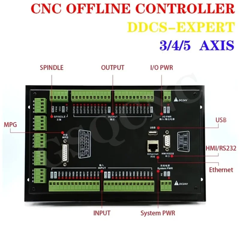 Nuevo controlador sin conexión Ddcs-Expert Cnc actualizado 3/4/5 ejes 1Mhz código G 6 ejes con volante electrónico de parada de emergencia
