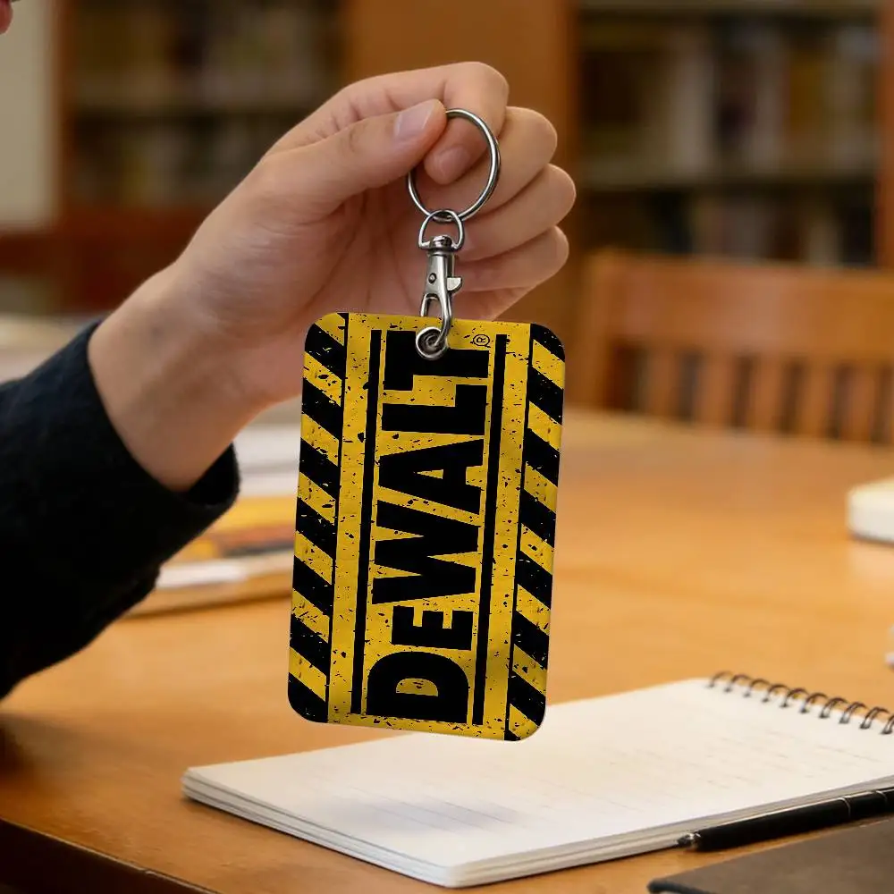 D-DEWALT PU Soft Leather Rectangular Key Card Holder Induction Elevator Protection Cover Youth Faion Accory