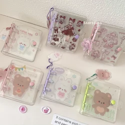 Sharkbang tasarlanmış tam Set Mini halka fotoğraf albümü 20 adet dolum kollu ile Kawaii Peadant Binder kartpostallar organizatör 2 cepler