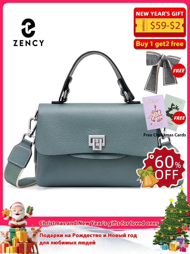 

Zency Women's Genuine Leather Top-Handle Bag Simple Fashion Envelope Luxury Brand Shoulder Handbag Small Crossbody for Female