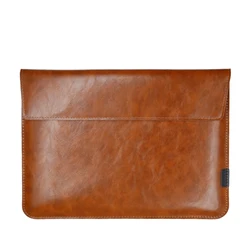 Simple Design 15.6 Inch Laptop Sleeve Case for M1 MacBook Pro 16 PU Leather Laptop Pouch For HP Dell Huawei