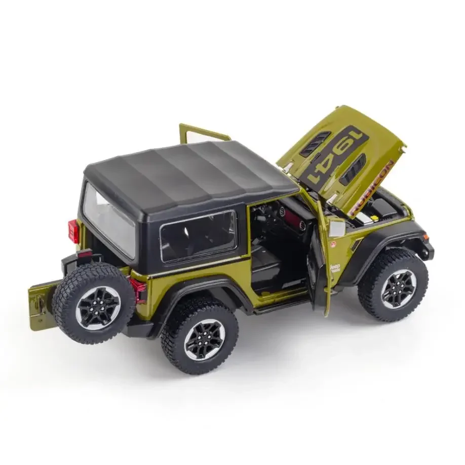 حار 1:20 مقياس عجلات دييكاست سيارة جيب رانجلر روبيكون 1941 نموذج معدني مع الضوء والصوت التراجع لعبة جمع للهدايا #4
