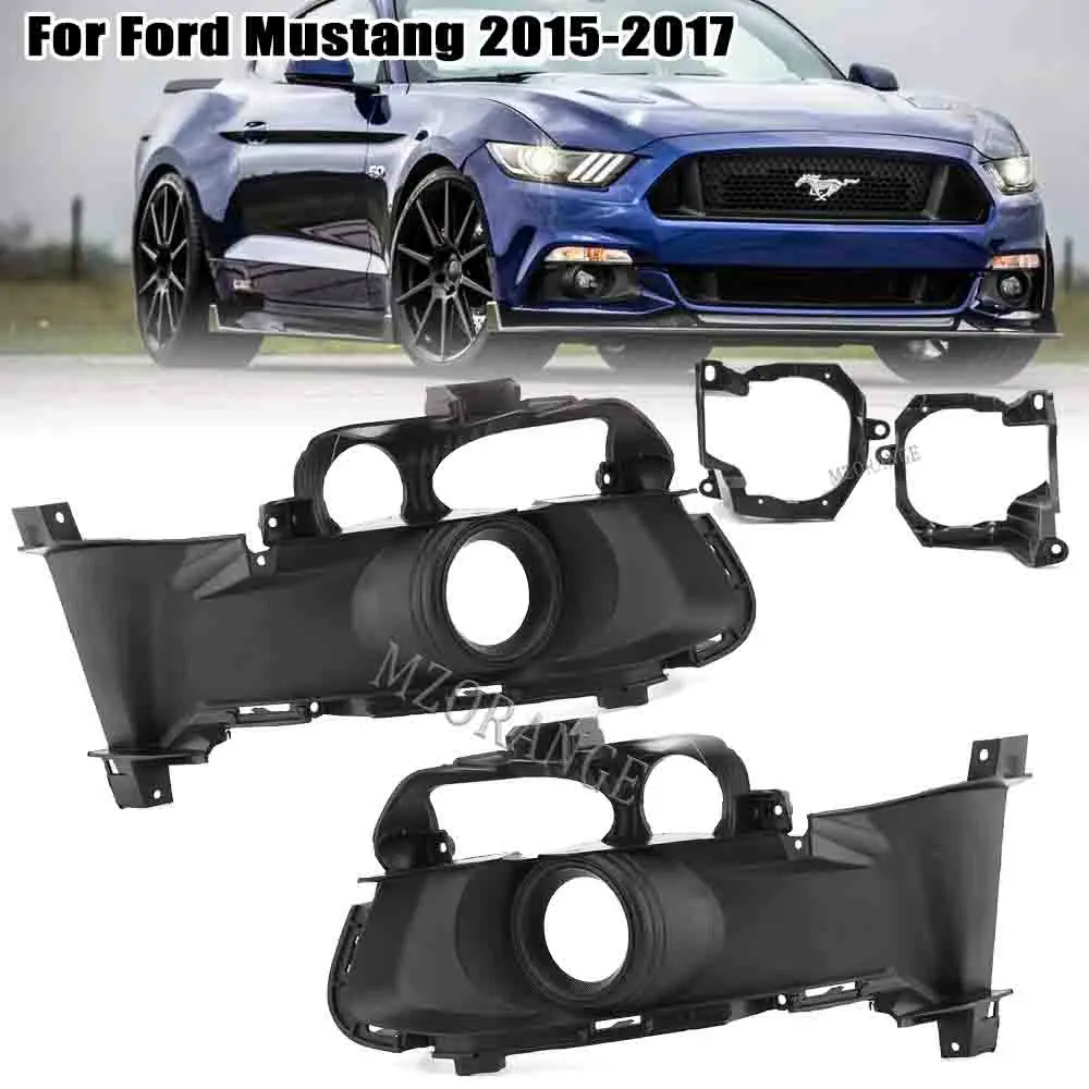 Car Front Bumper Fog Light Cover for Ford Mustang 2015 2016 2017 Foglamp Headlights Covers Bezel Decoration Exterior Accessories