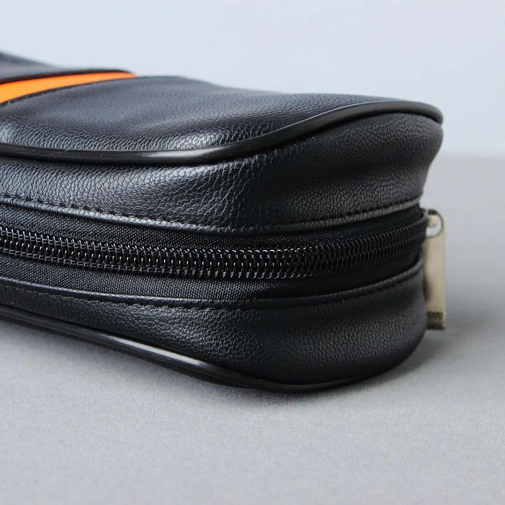 PU leather tobacco pipe bag, portable anti-odor bag, can hold two pipes, tobacco, pipe accessories, built-in small tobacco bag