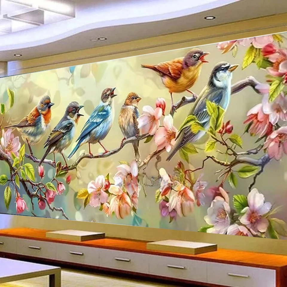 Branches, Leaves, Flowers Birds Landscape Diamond Painting New 2025 Full Diamond Embroidery Mosaic Diy Crystal Art Home Decor