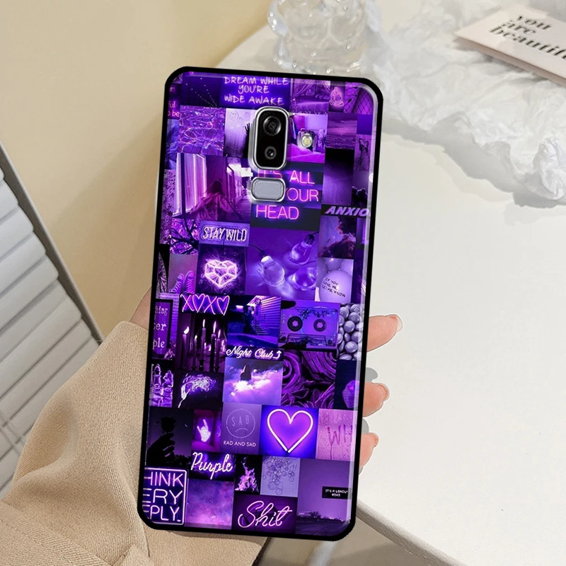 Purple aesthetic Case For Samsung Galaxy J7 J5 J3 2017 A3 A5 2016 A6 A8 J8 A9 2018 J4 J6 Plus Phone Cover