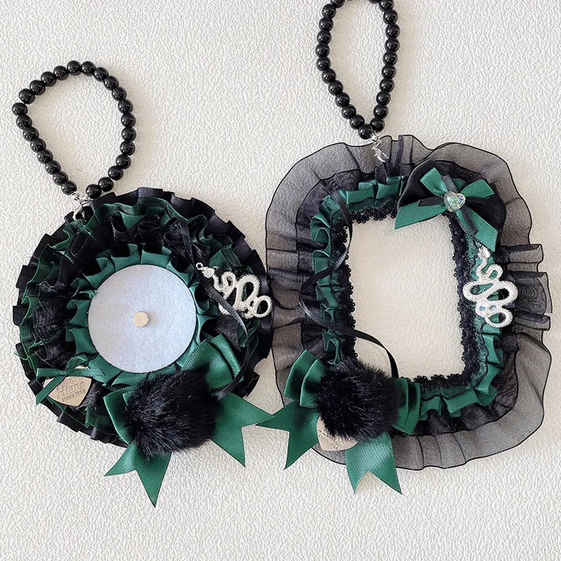 Lolita Quadratic Element Ita Bag Accessories Hand Made Ribbon Decoration Christmas Ita Bag Badge Rosette