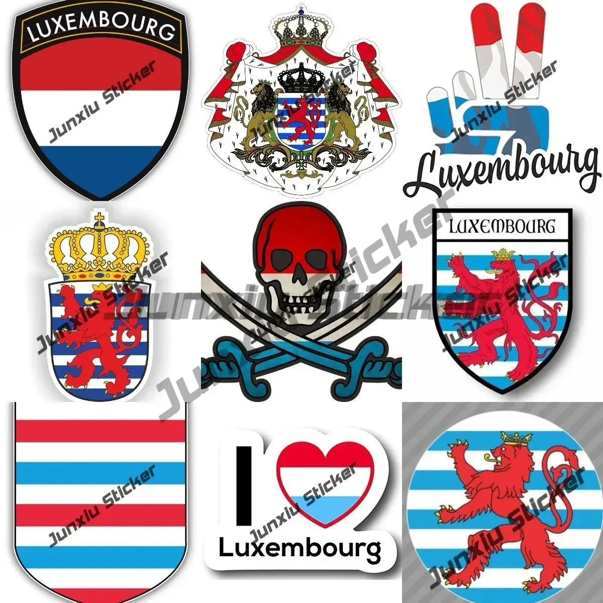 

Luxembourg Stickers Shield City Flag World Crest Luxembourg Coat of Arms Decals Car Rear Tent for Suv Camping Logo Sticker