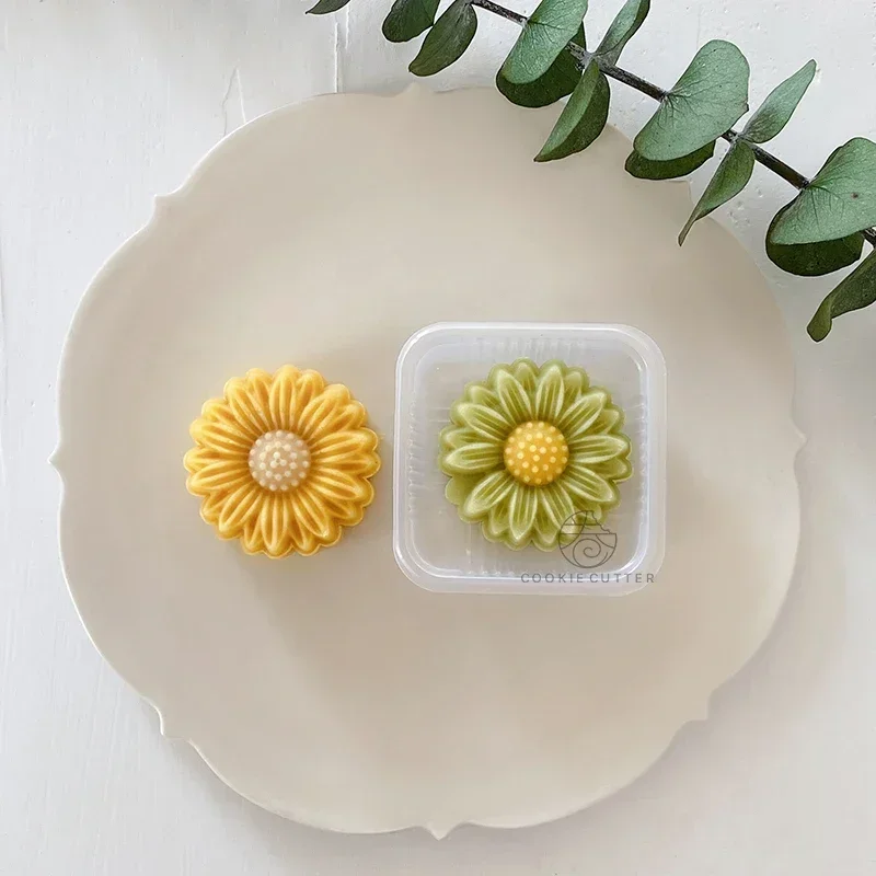 4 teile/satz 50g Gänseblümchen Form Keks Stempel Blume Mooncake Form Frühling Gebäck Kuchen Dekoration Werkzeug Hand druck nach Hause DIY Backform