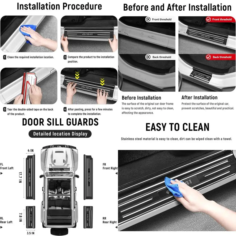 4PCS Door Sill Prot… - image