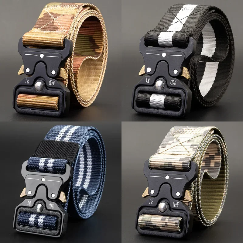 115cm/125cm Men's Belt Outdoor Hunting - Belt Multi-Function Buckle Nylon Belt High Quality Marine Corps Canvas Belt