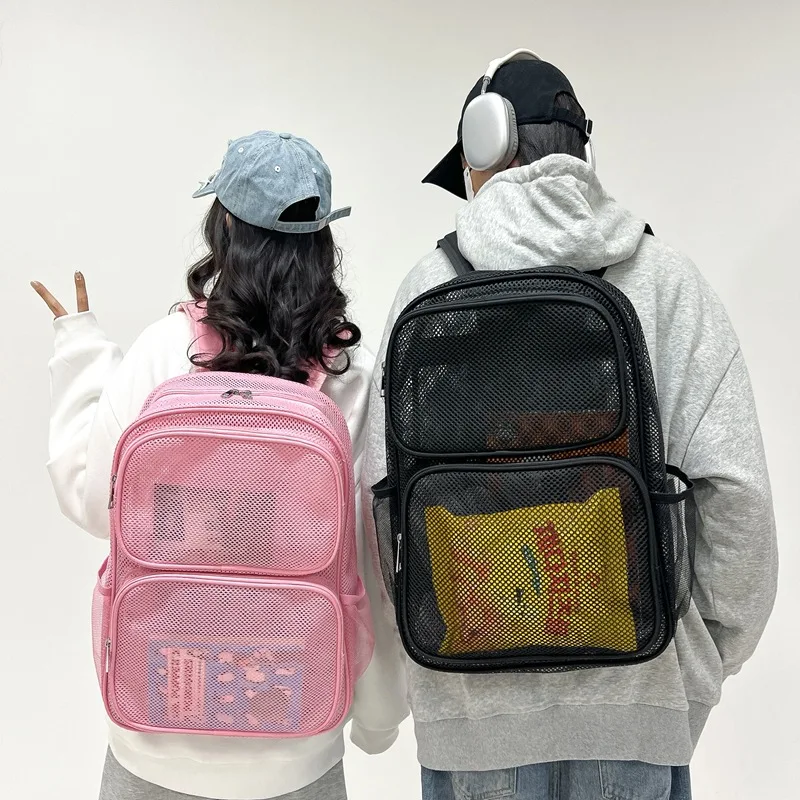 

Breathable mesh backpack, beach travel mesh backpack, swimming fitness sports mesh backpack school bag back to school