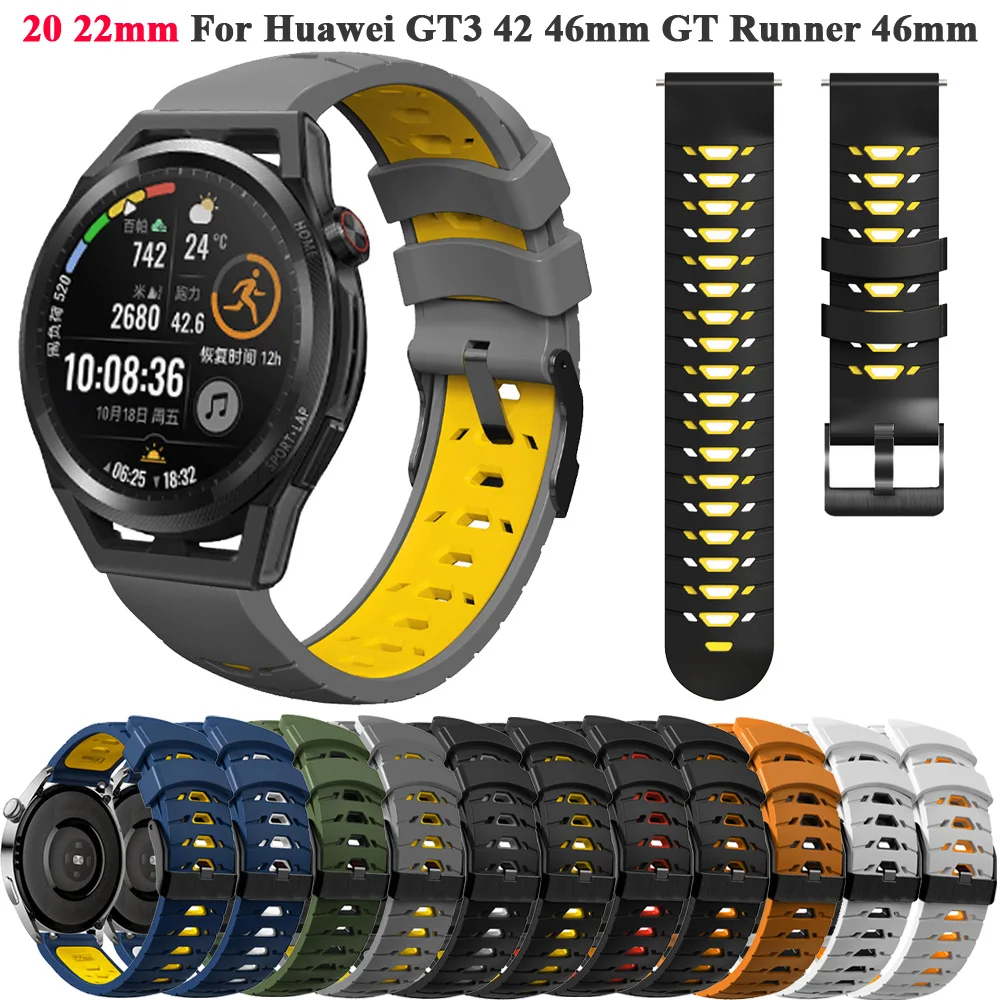 20 22mm Smartwatch Belt Band For Huawei Watch GT3 GT 3 42 46mm Runner Bracelet Silicone Strap GT 2 GT2 Pro Watchband Accessories