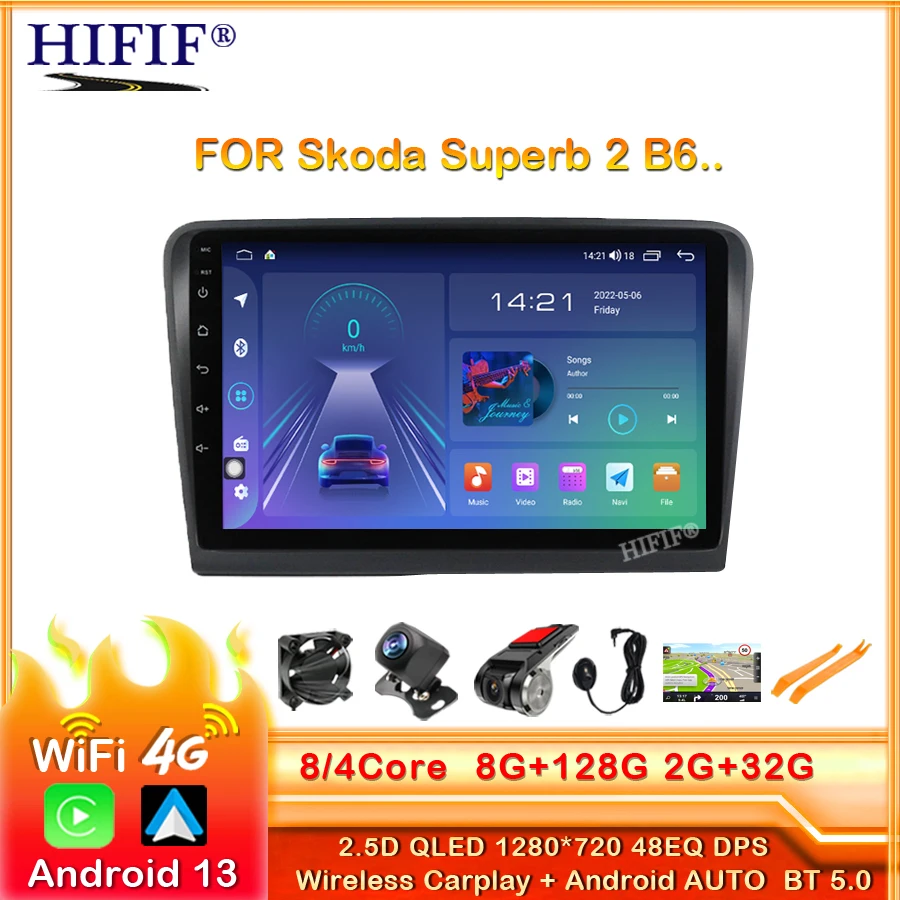 

10.1" 4G+64G DSP 2din Android Car Radio Multimidia Video Player Navigation GPS For Skoda Superb 2 B6 2008-2015 Head Unit Carplay