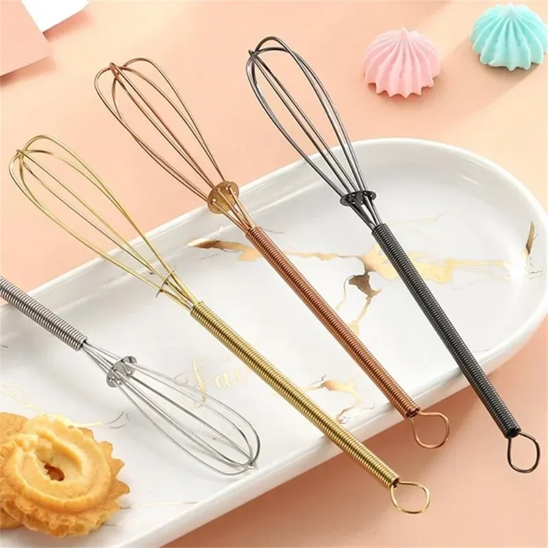 Mini Cream Whipper Four-color Fine Steel Wire Hanging Storage Reinforcement Ring Small and Exquisite Kitchen Tools Egg Beater