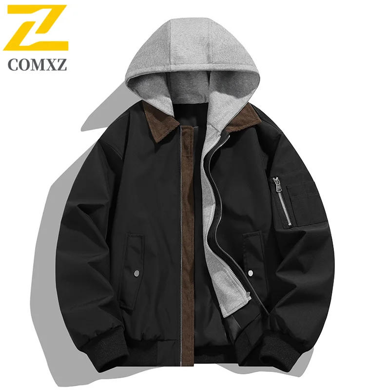 

Ретро вельветовые пальто с лацканами, мужские 2225 новые поддельные ветрозащитные куртки с капюшоном, корейский модный однотонный бейсбольный костюм, куртка