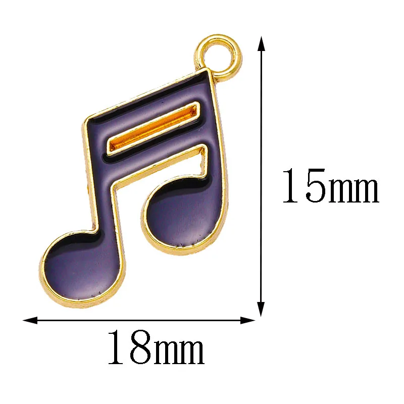 20pcs 18*15mm Alloy Colourful Enamel Musical Note Pendants Oil Drip Music Charm for Jewellery Making DIY Keychain Earrings Craft