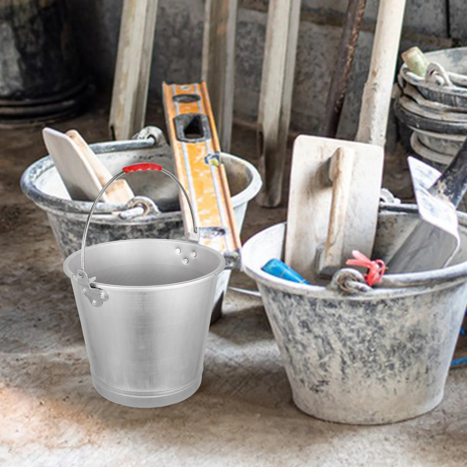 

Metal Water Bucket Heavy Duty Aluminum Storage Bucket with Handle Multipurpose Milk Barrel Vintage Style for Home Garden