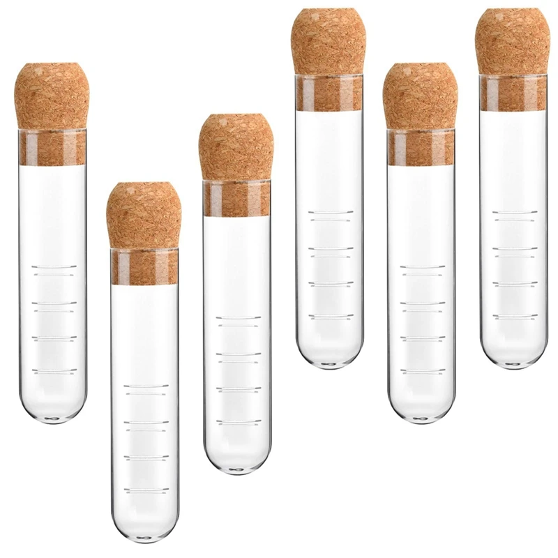 

6 Pcs Glass Tea Infuser Glass Strainers With Cork Lid Reusable Glass Diffuser For Tea,Clear Tea Strainer For Cups,Mugs