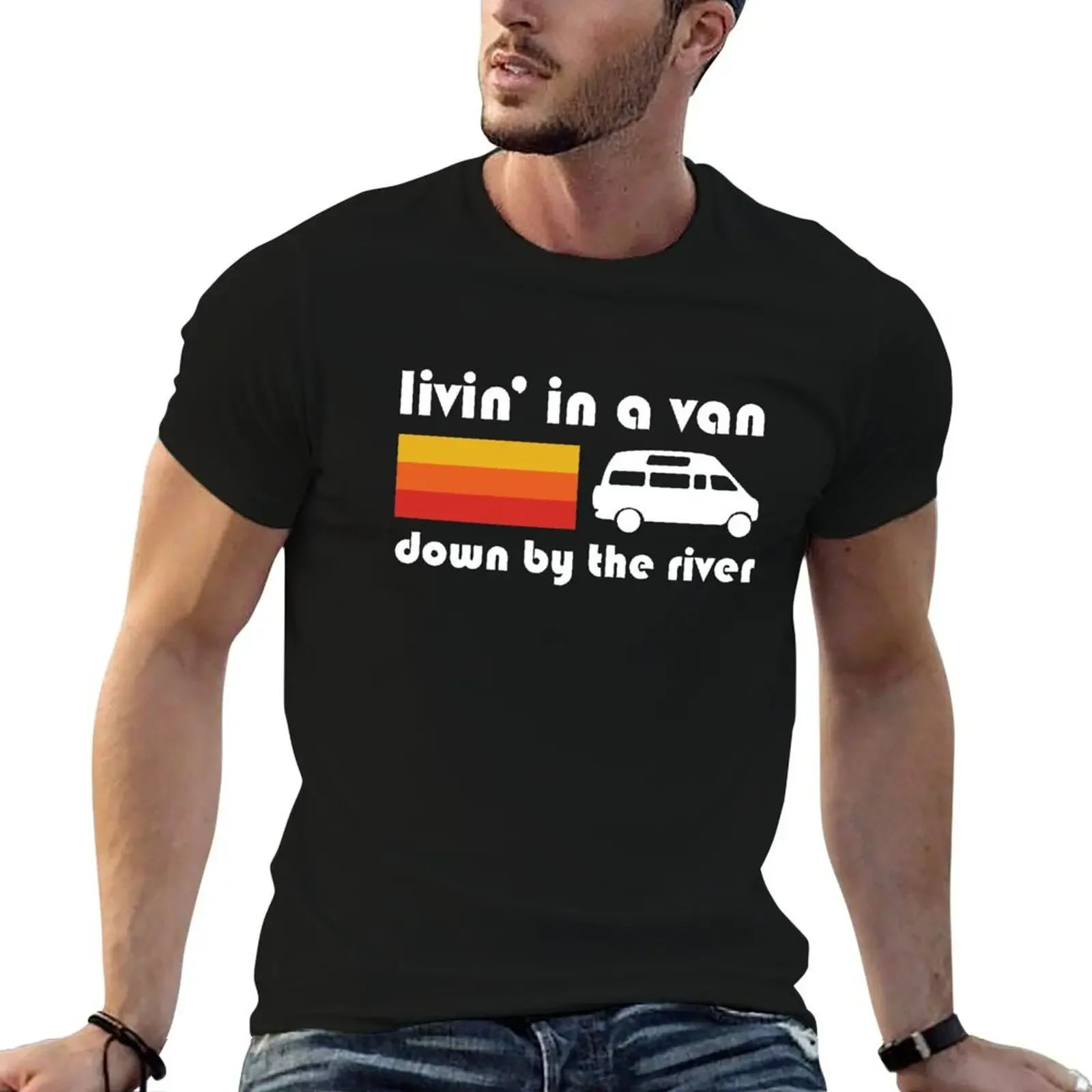 

Living In A Van Down By The River T-Shirt luxury designer anime shirt vintage anime shirt Men's t shirts